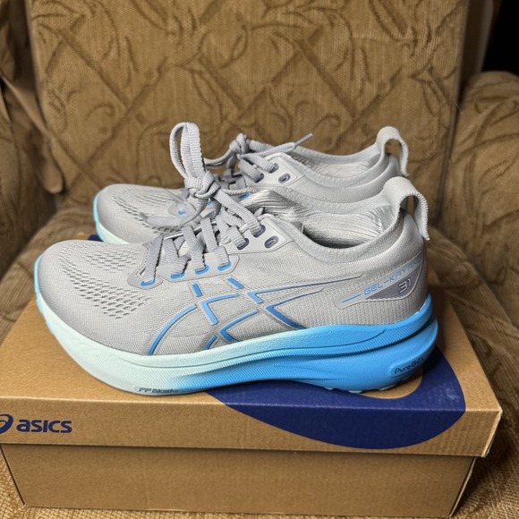 Asics Gel-Kayano 31 Shoes Women\'s‎ 5.5 Piedmont Grey Digital Aqua Excellent